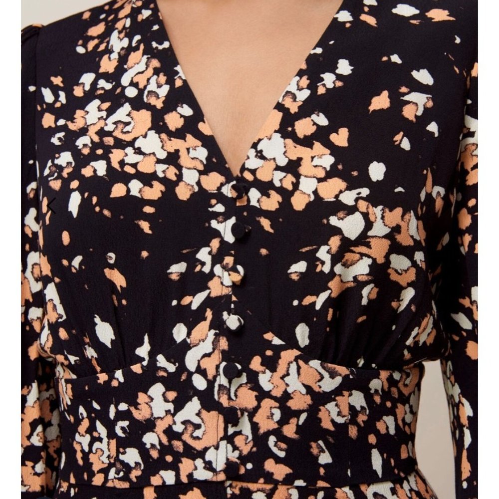Whistles Mottled Animal Button Dress Size 6 - Picture 4 of 10